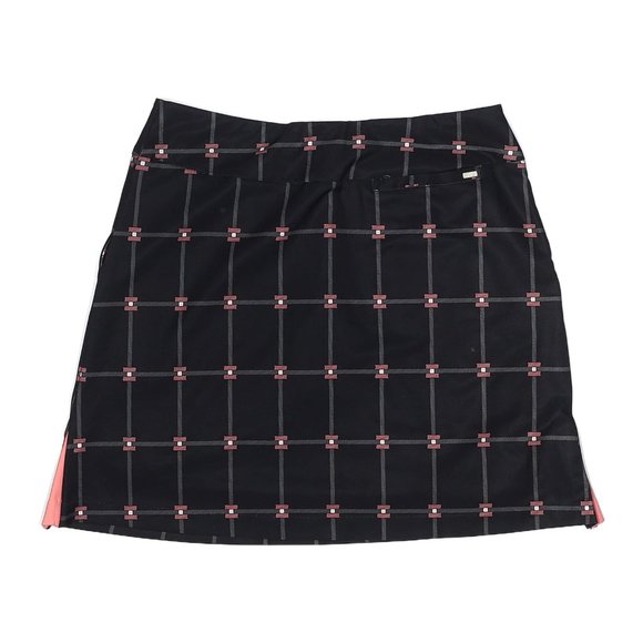 Tail Elevation Skirt Skort black Geometric Print  Golf  skort sz 6 - Picture 2 of 6
